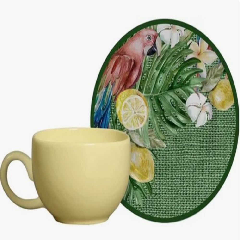 PARAISO TROPICAL 12-Piece Porcelain Coffee  CUPS Set - Serves 6