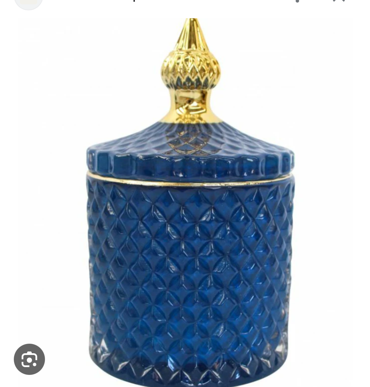 Glass Blue - Gold - 10,5 x 17,5 cm Candle