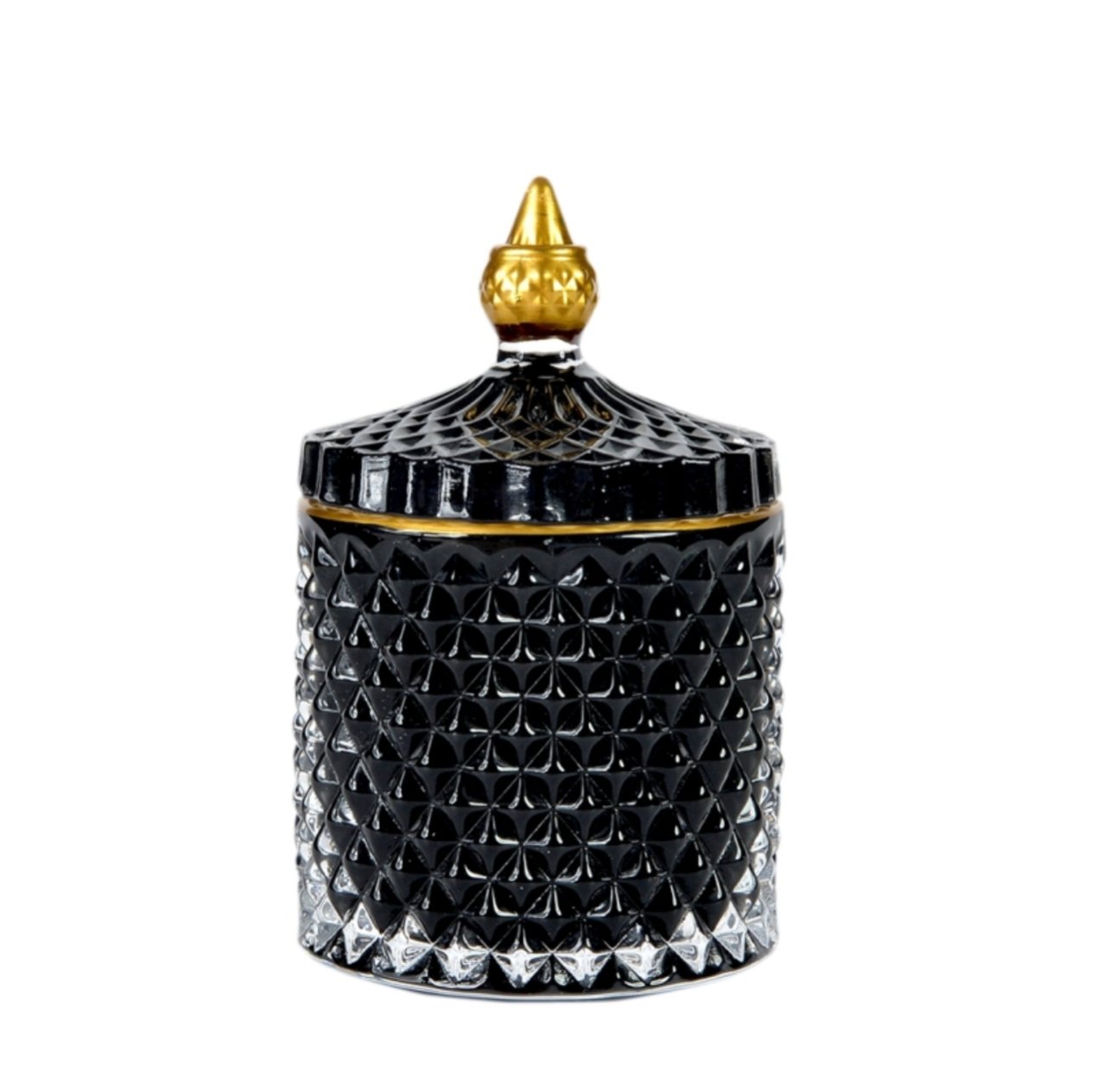 Glass Black - Gold - 8,5 x 13,5 cm Candle