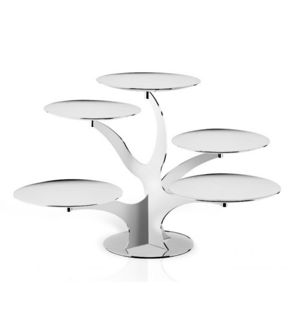 Stand with 5 branches and 5
rounded plates  cm 28 in 18/10
stainless steel