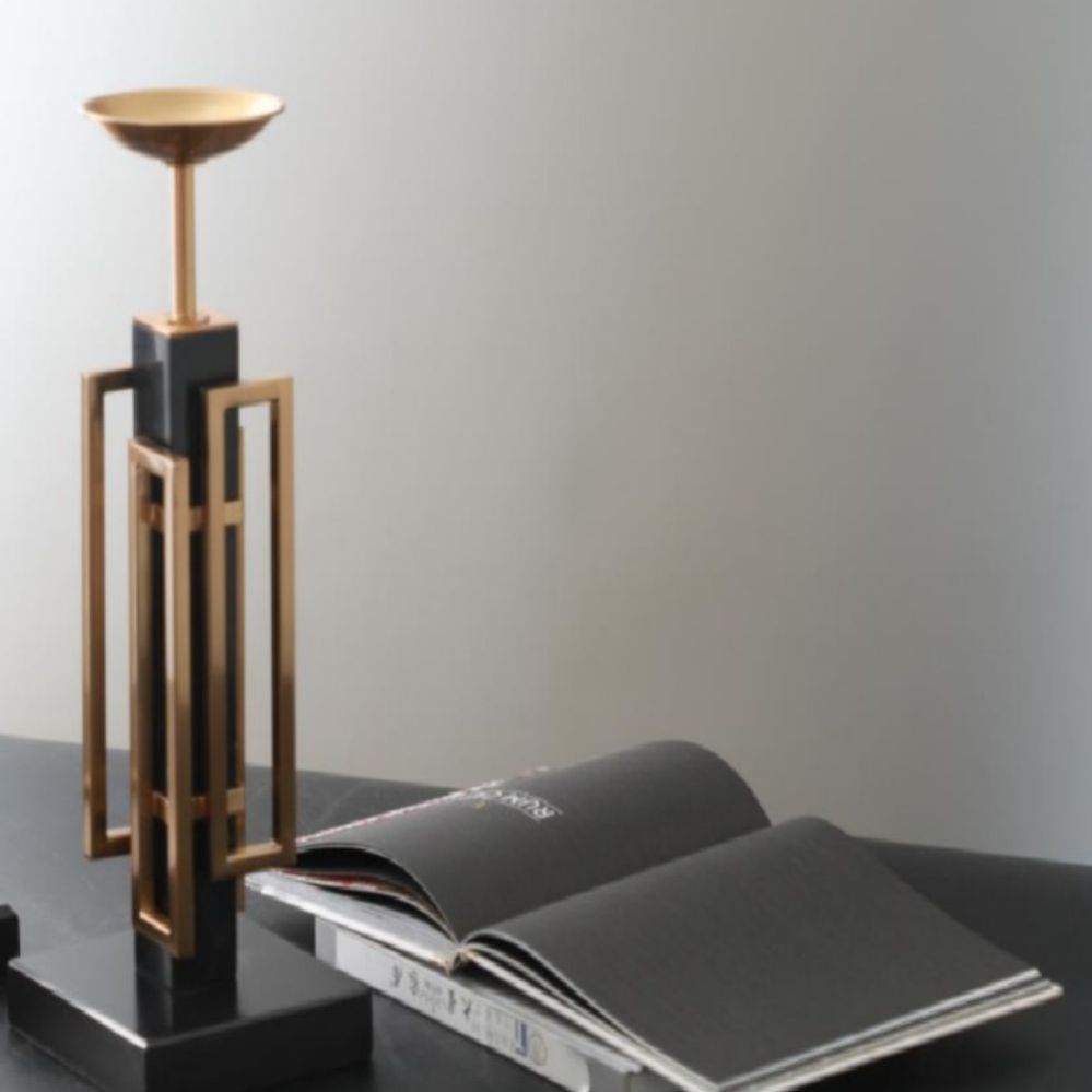 MARBLE STEM CANNDLE HOLDER-SM