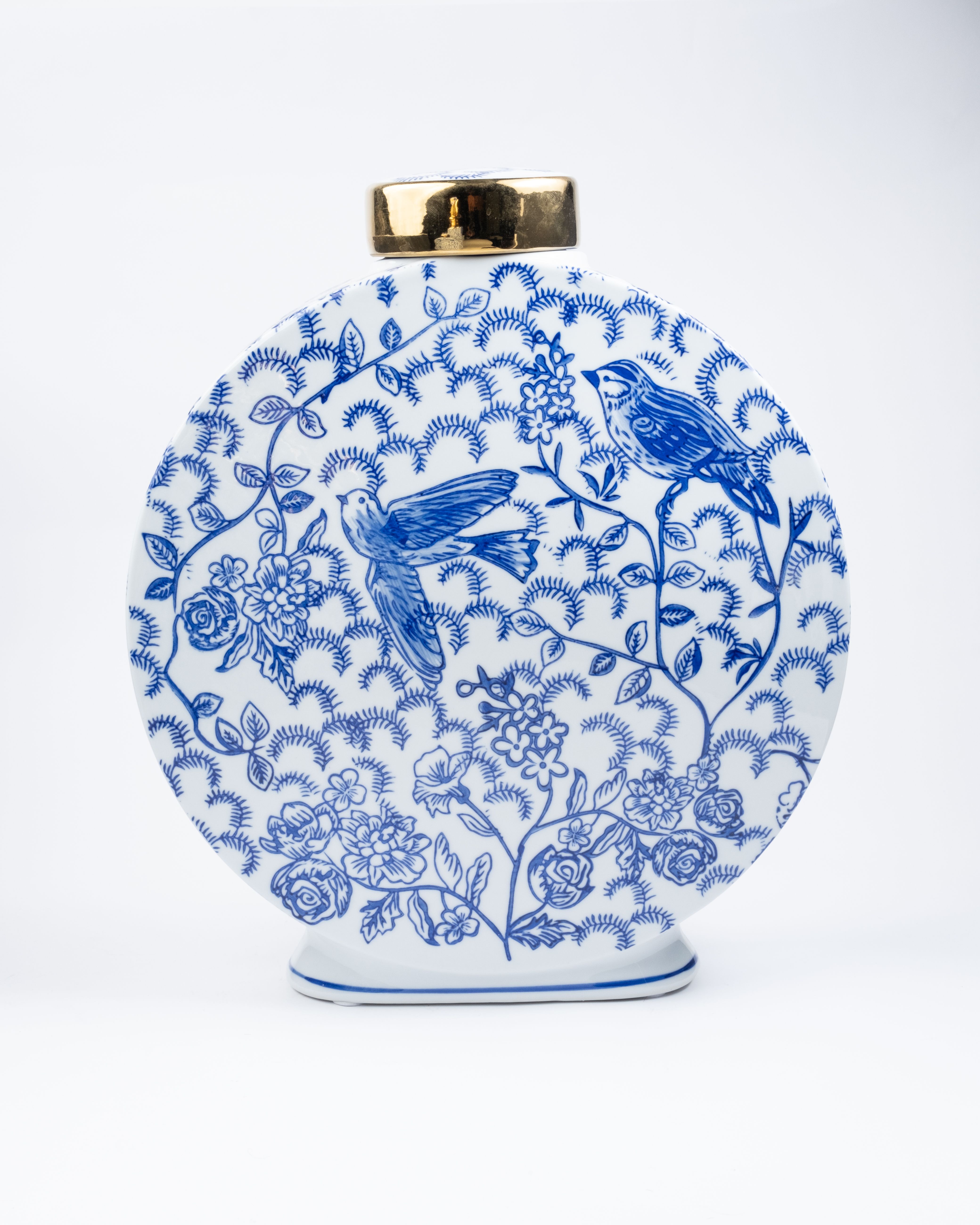 Blue Floral Ceramic Vase