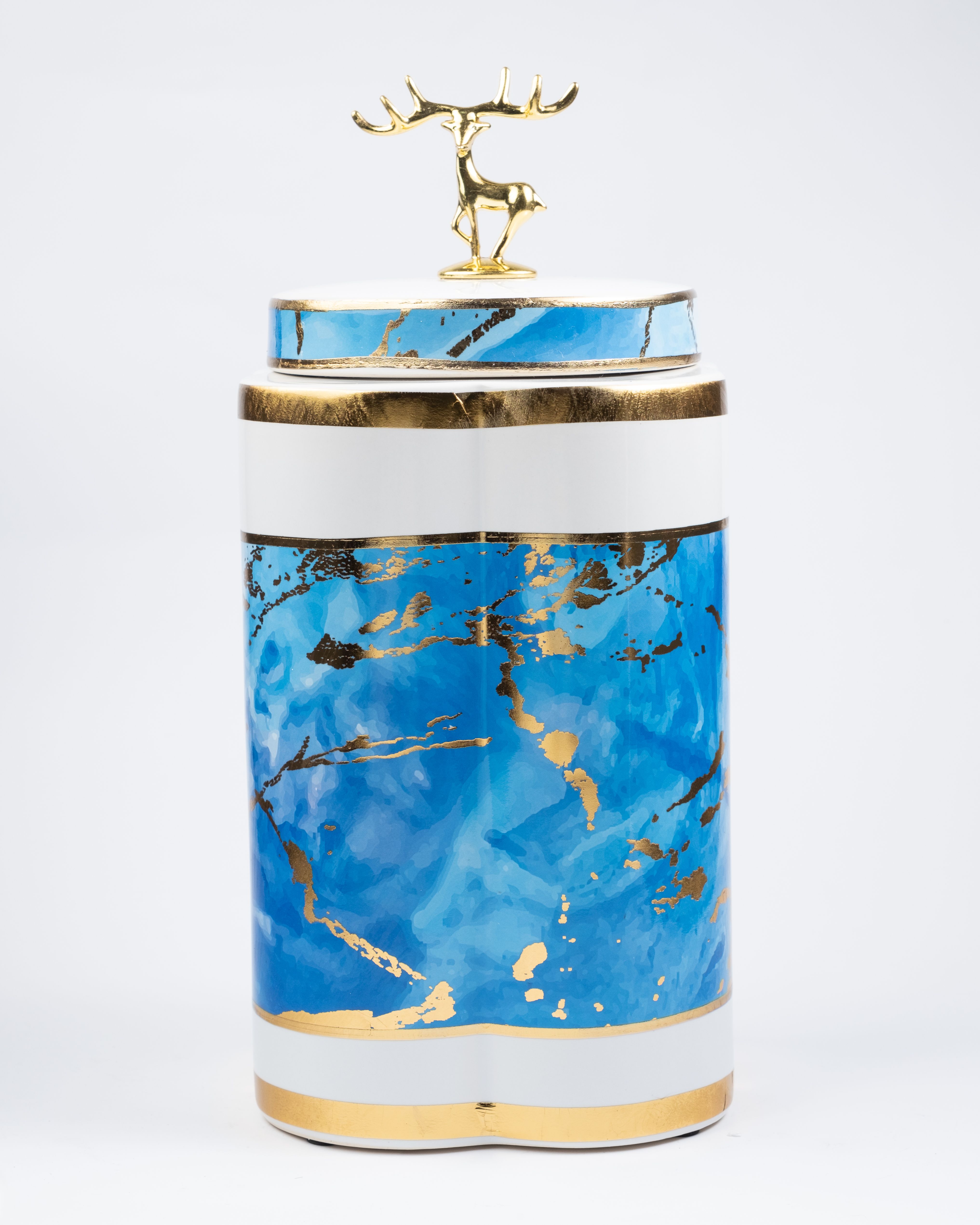 Blue & Gold Ceramic Vase