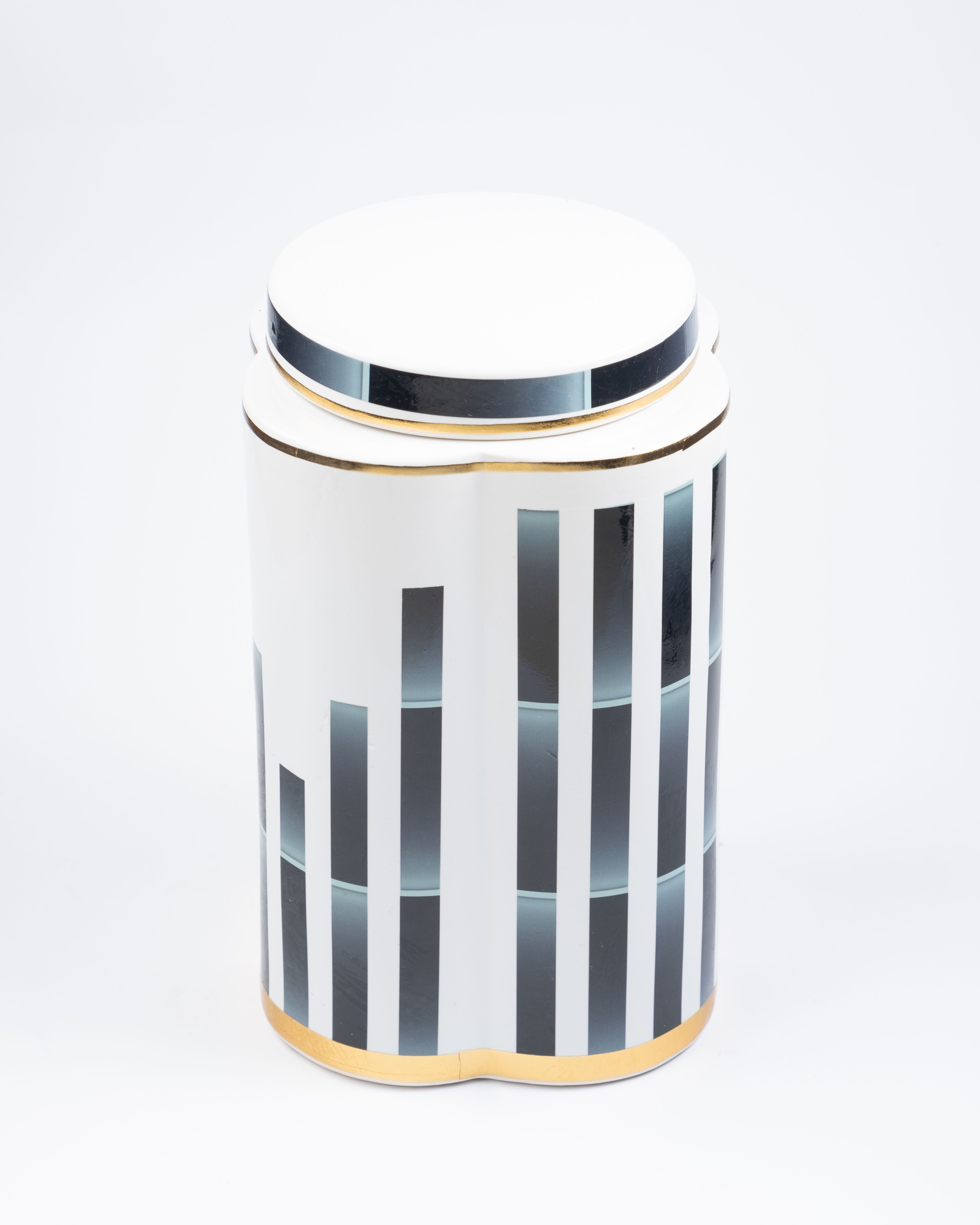 Black Striped Ceramic Vase