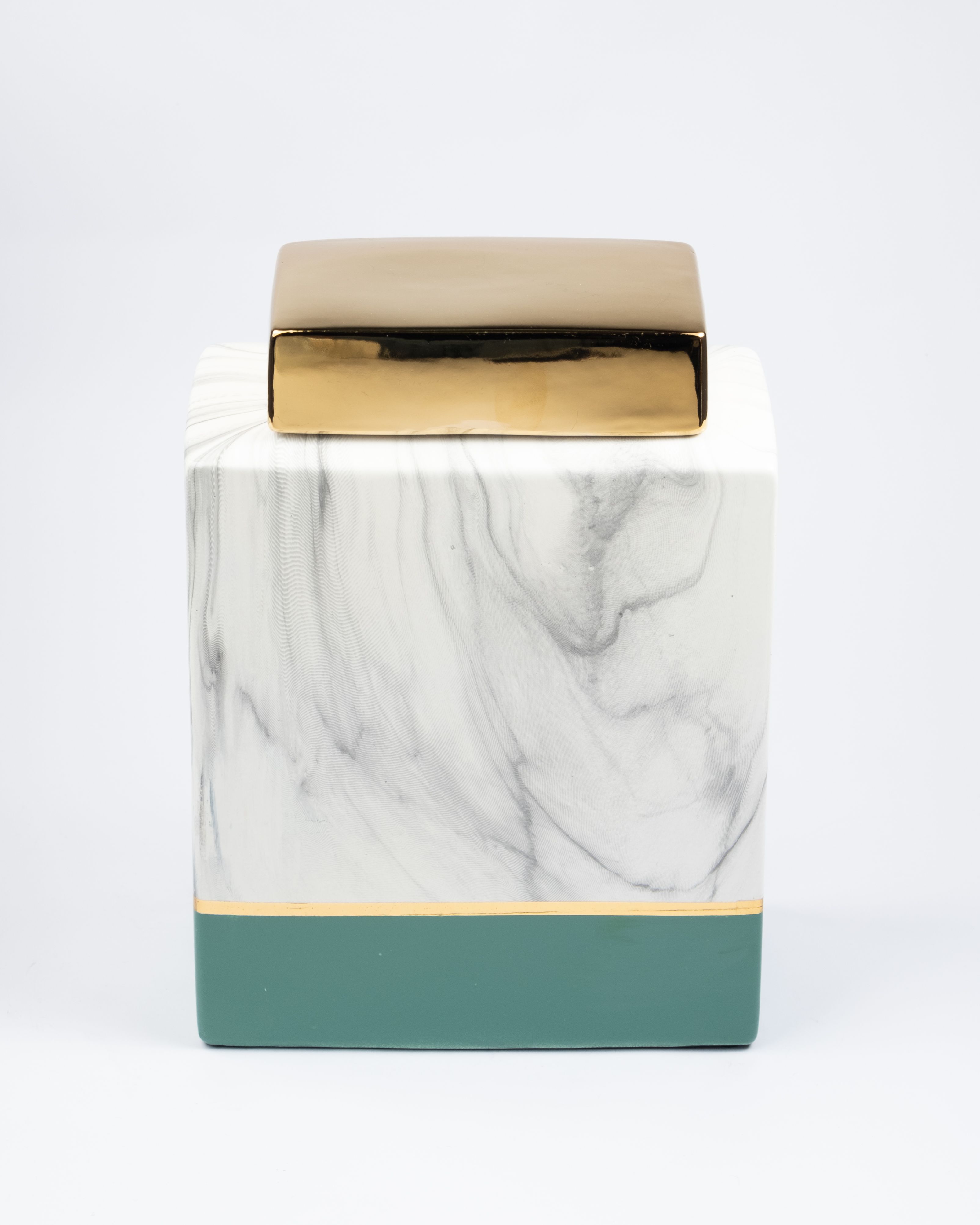 Green & White Ceramic Vase