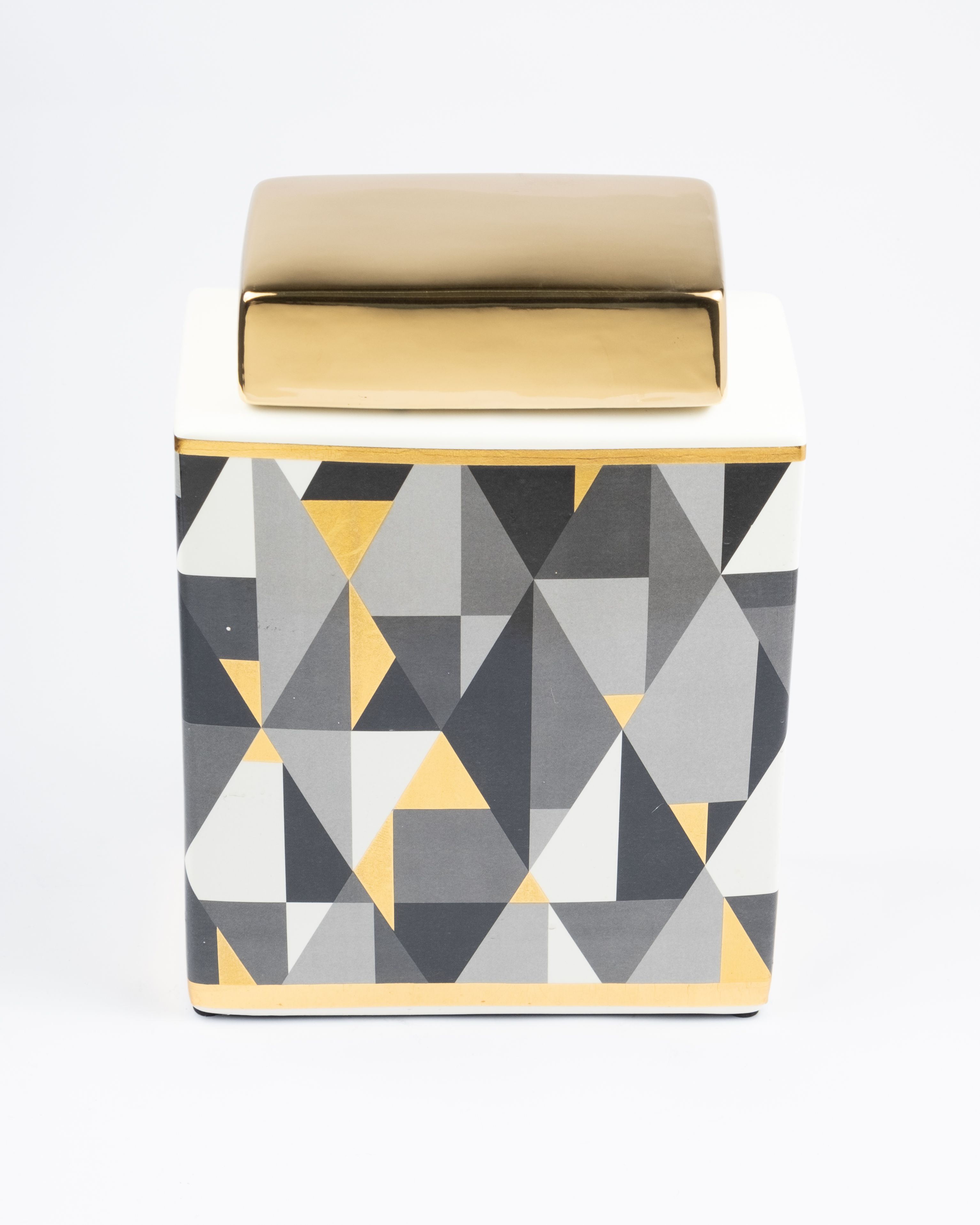 Gray Geometric Ceramic Vase