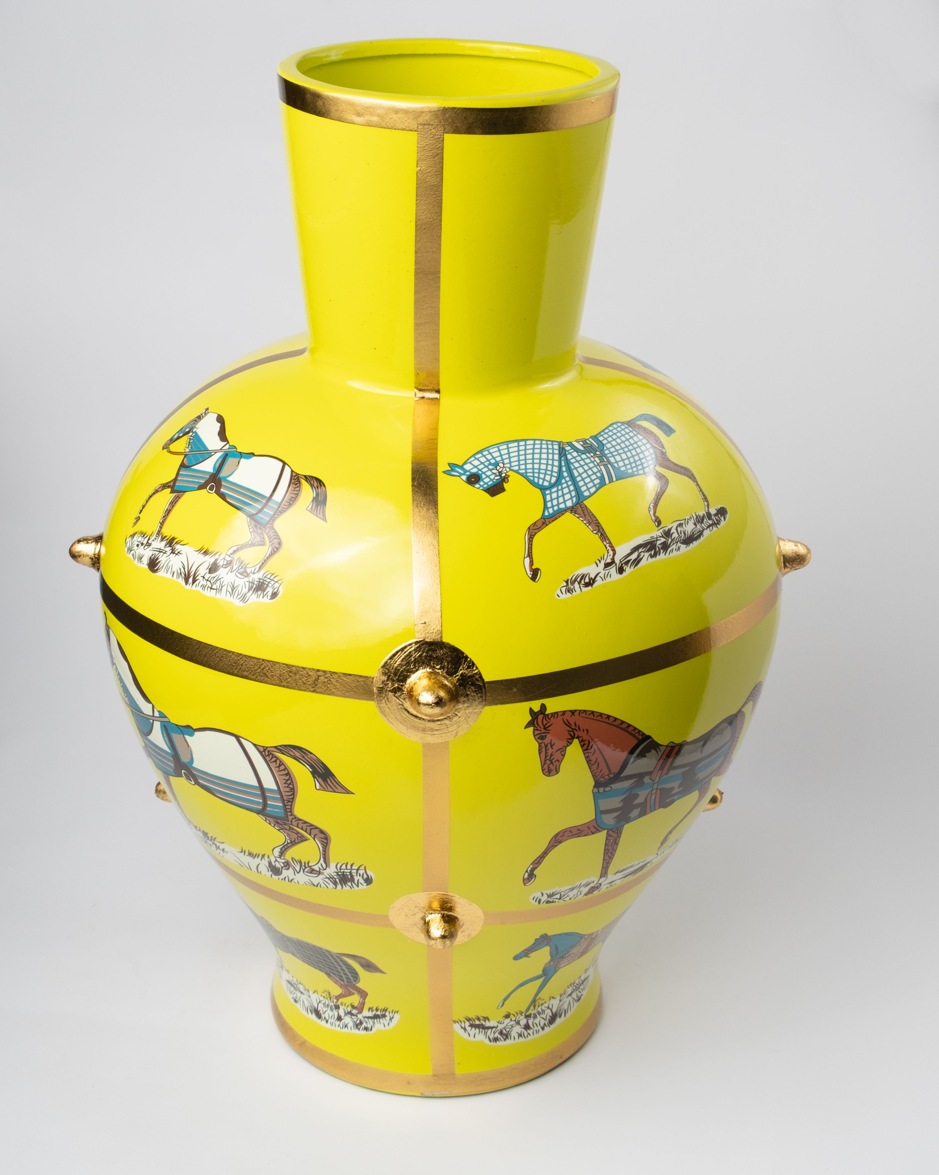 Yellow & Gold Ceramic Vase