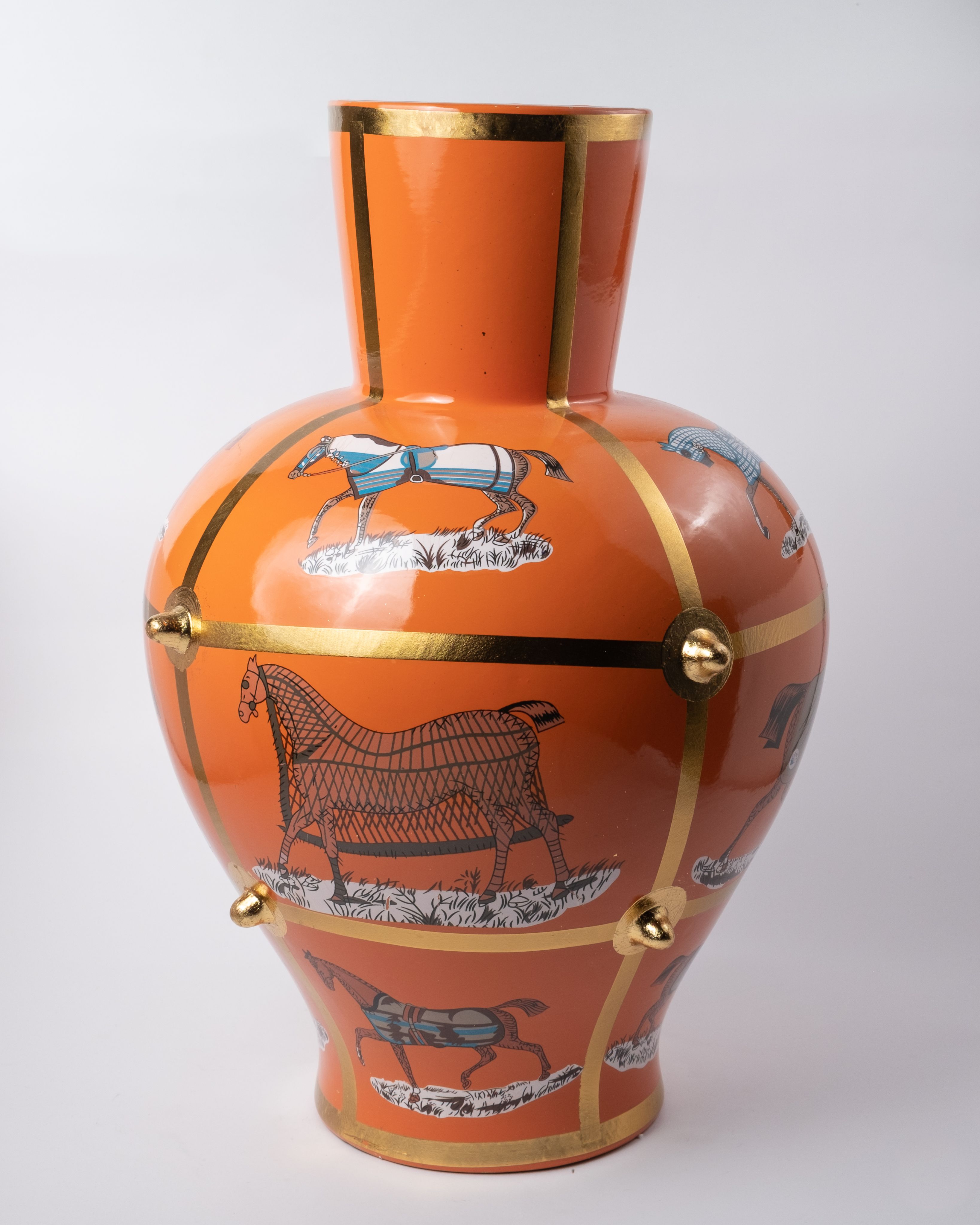 Orange Pattern Ceramic Vase