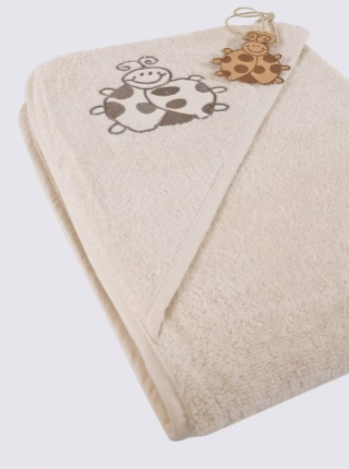 LADY BUG REAM BABY PONCHO SET