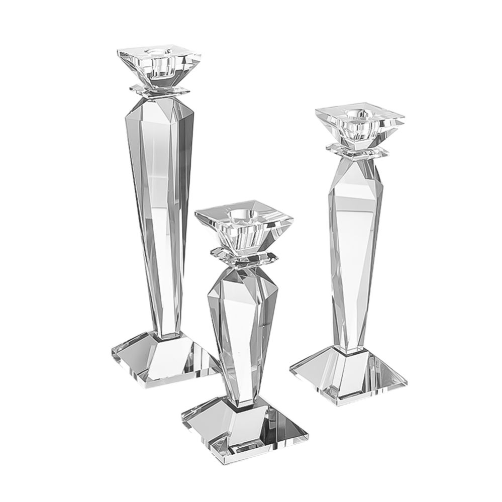 CRYSTAL CANDLE HOLDER SET OF 3