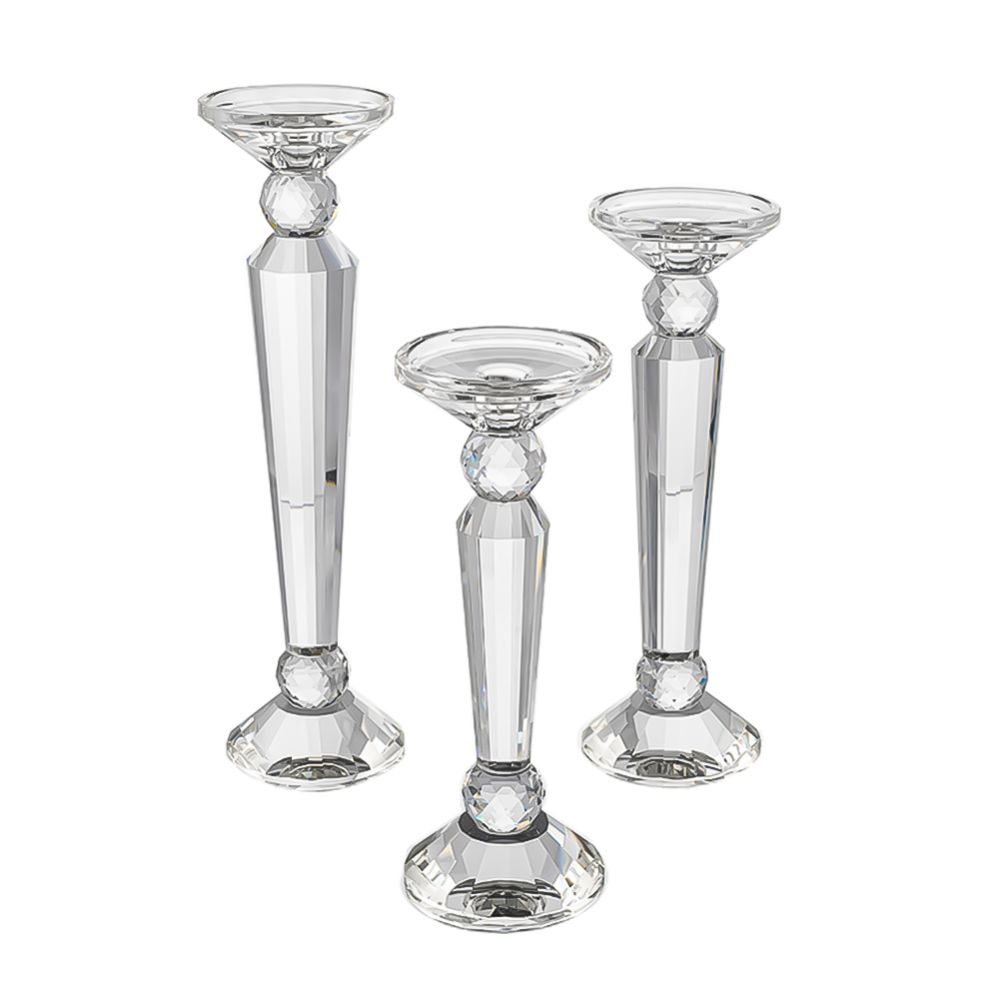 CRYSTAL CANDLE HOLDER SET OF 3